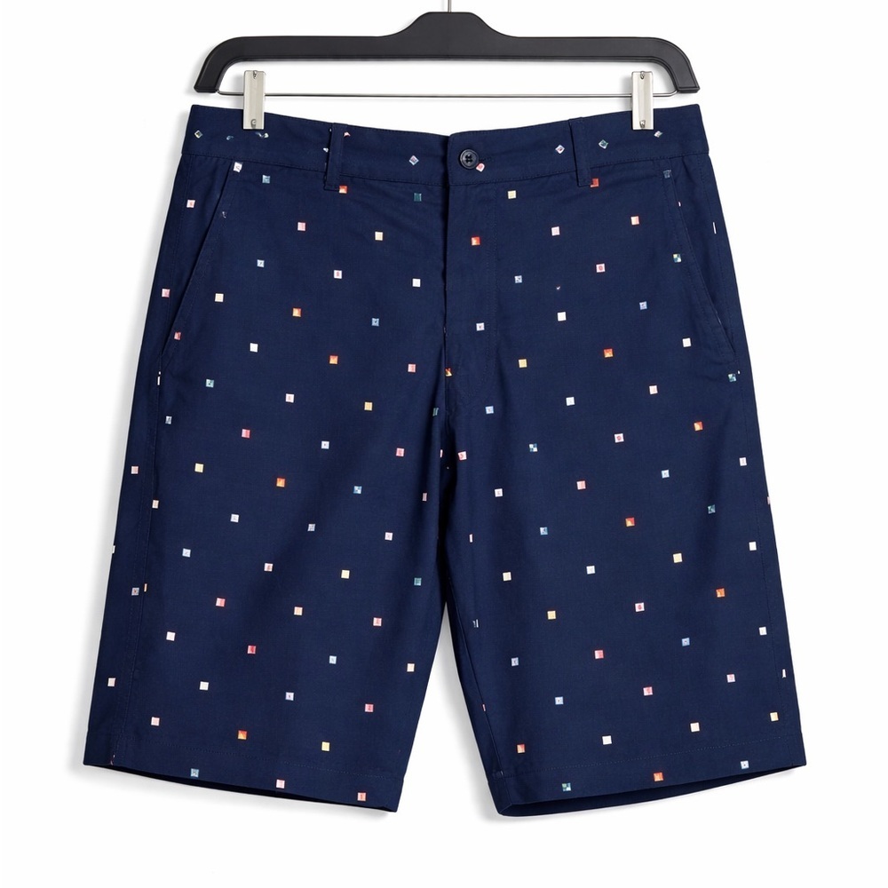 Walter Hagen Performance 11 PureFlex Golf Shorts Navy Geo 34 Waist 9" Inseam NEW